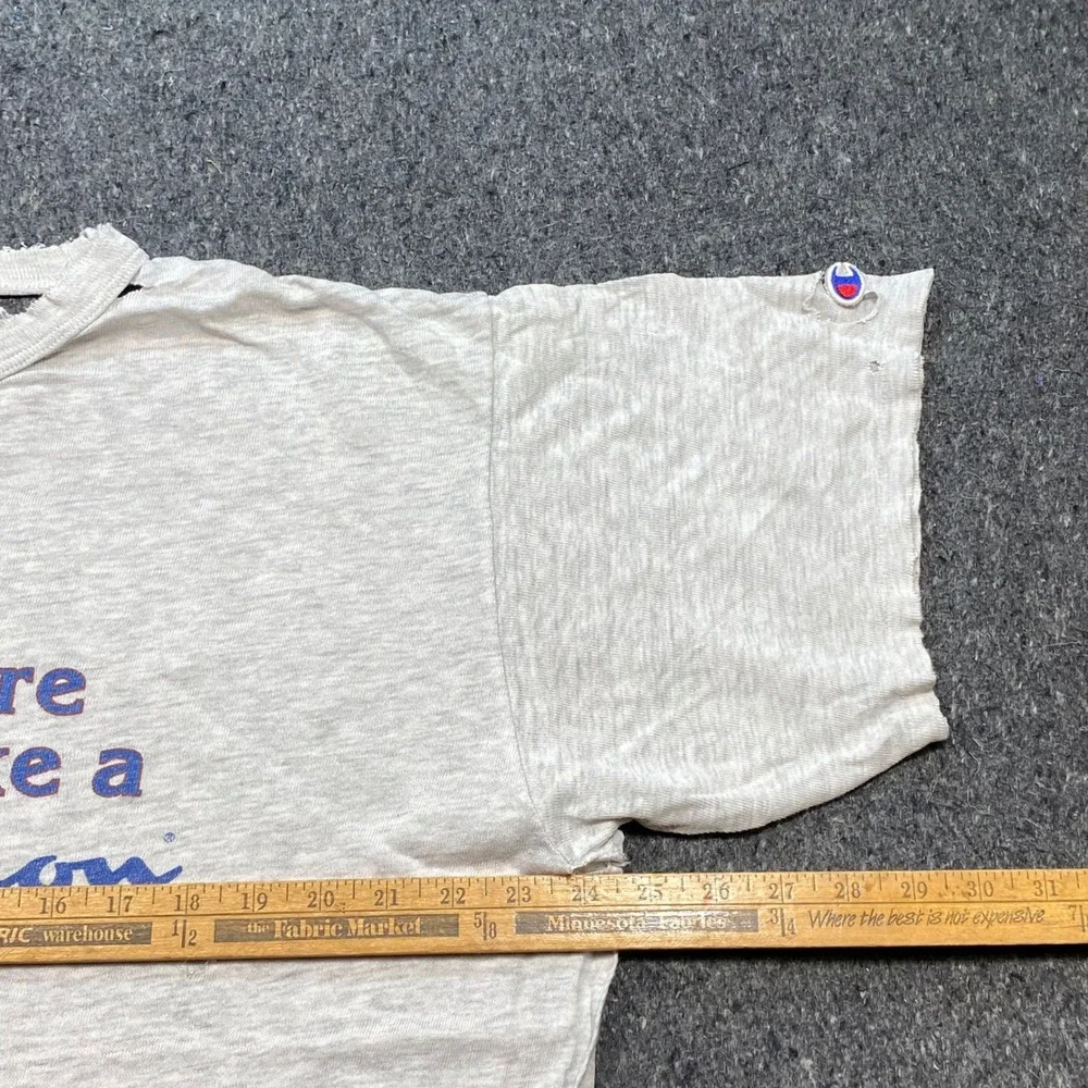 Champion TShirt Sz XL Mens Gray Grunge Distressed It Takes A Little More Graphic - Picture 10 of 12